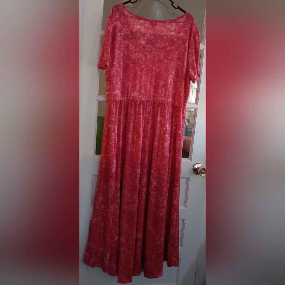 LuLaRoe Reddish Pink Riley Maxi Dress - Picture 4 of 5